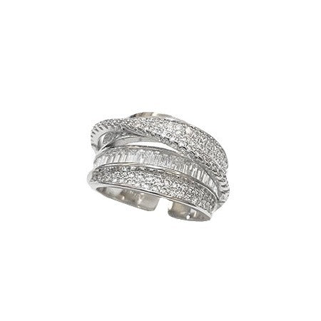 Wholesale Fashion  copper inlaid zircon multi-layer winding ring female niche light luxury adjustable